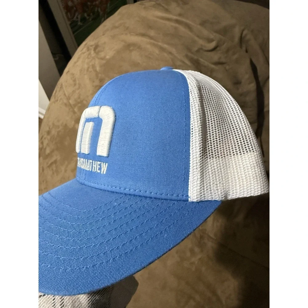 Travis Mathew Hat Men's‎ One Size Blue Logo Signature Flex Fit Golf Sport Cap